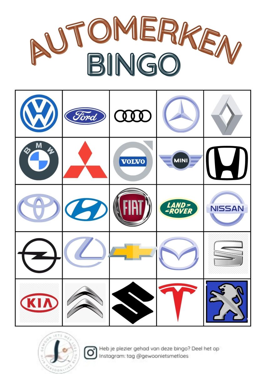 Automerken bingo